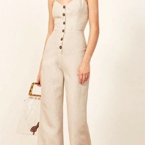 Reformation • Linen Torta Jumpsuit in Sand